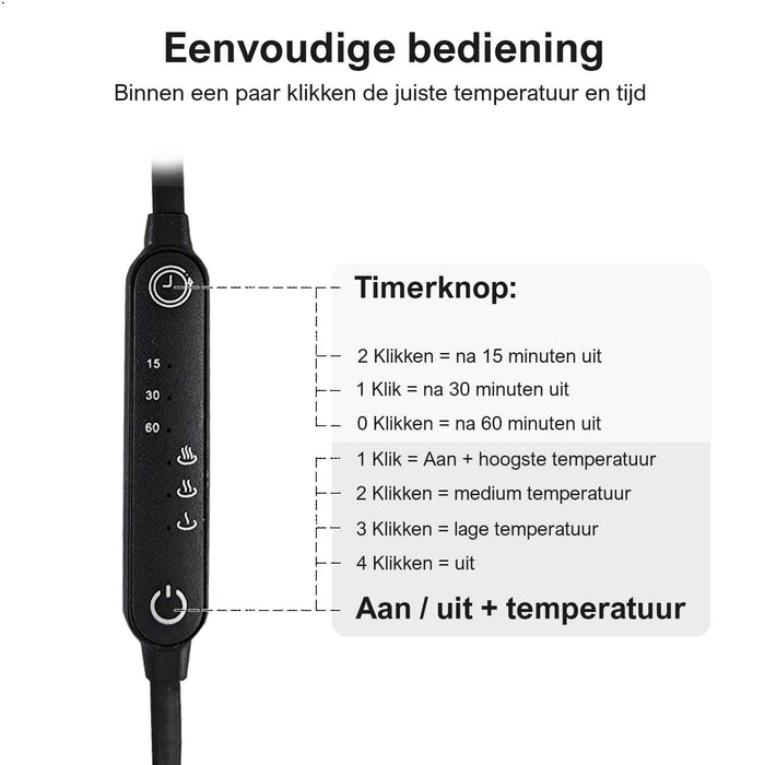 Eenvoudig te bedienen nekverwarming