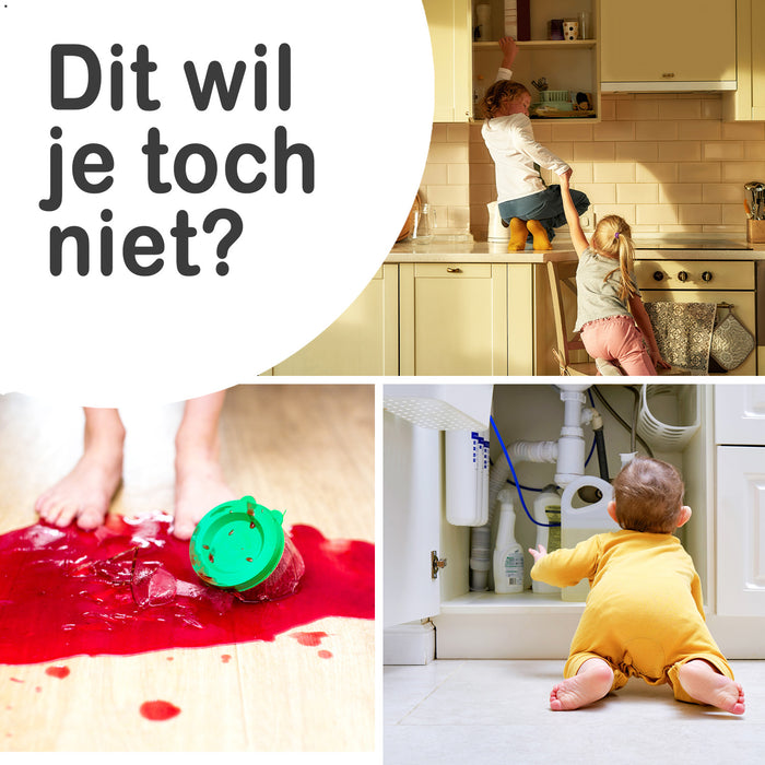 Kinderslot op kastjes